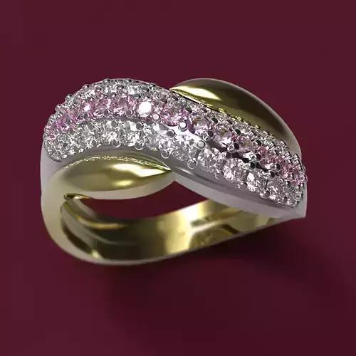 Ring gold and sapphire 3D print model
