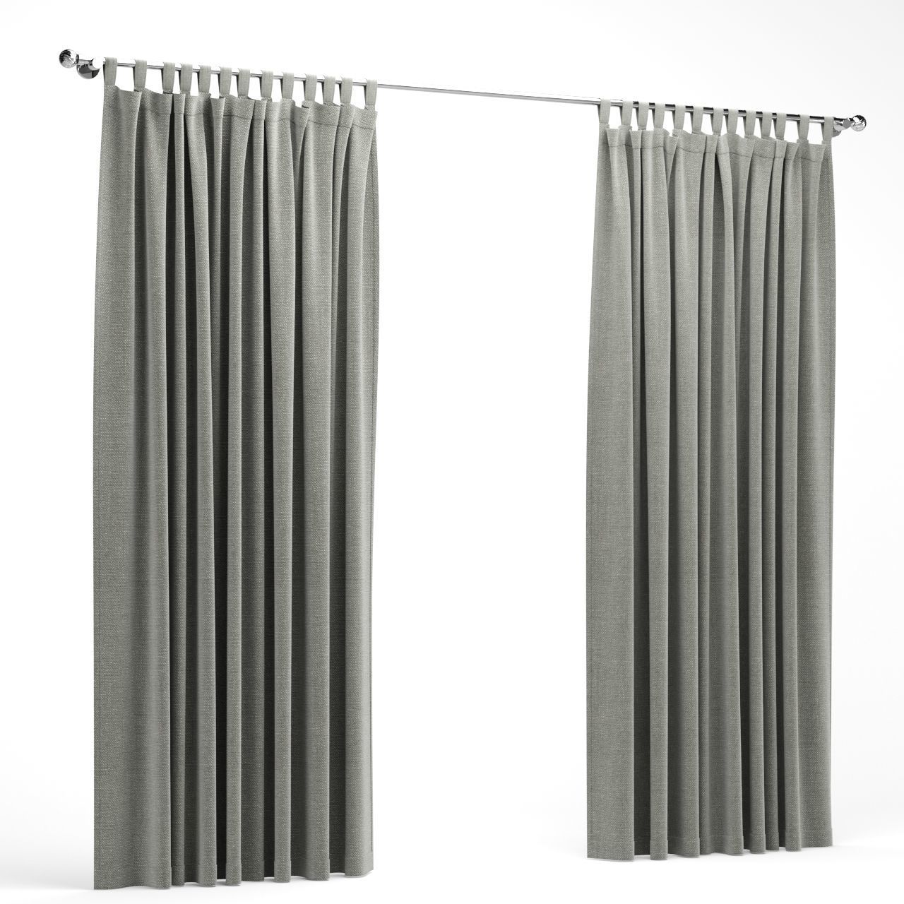 Modern curtain Low-poly 3D model_2