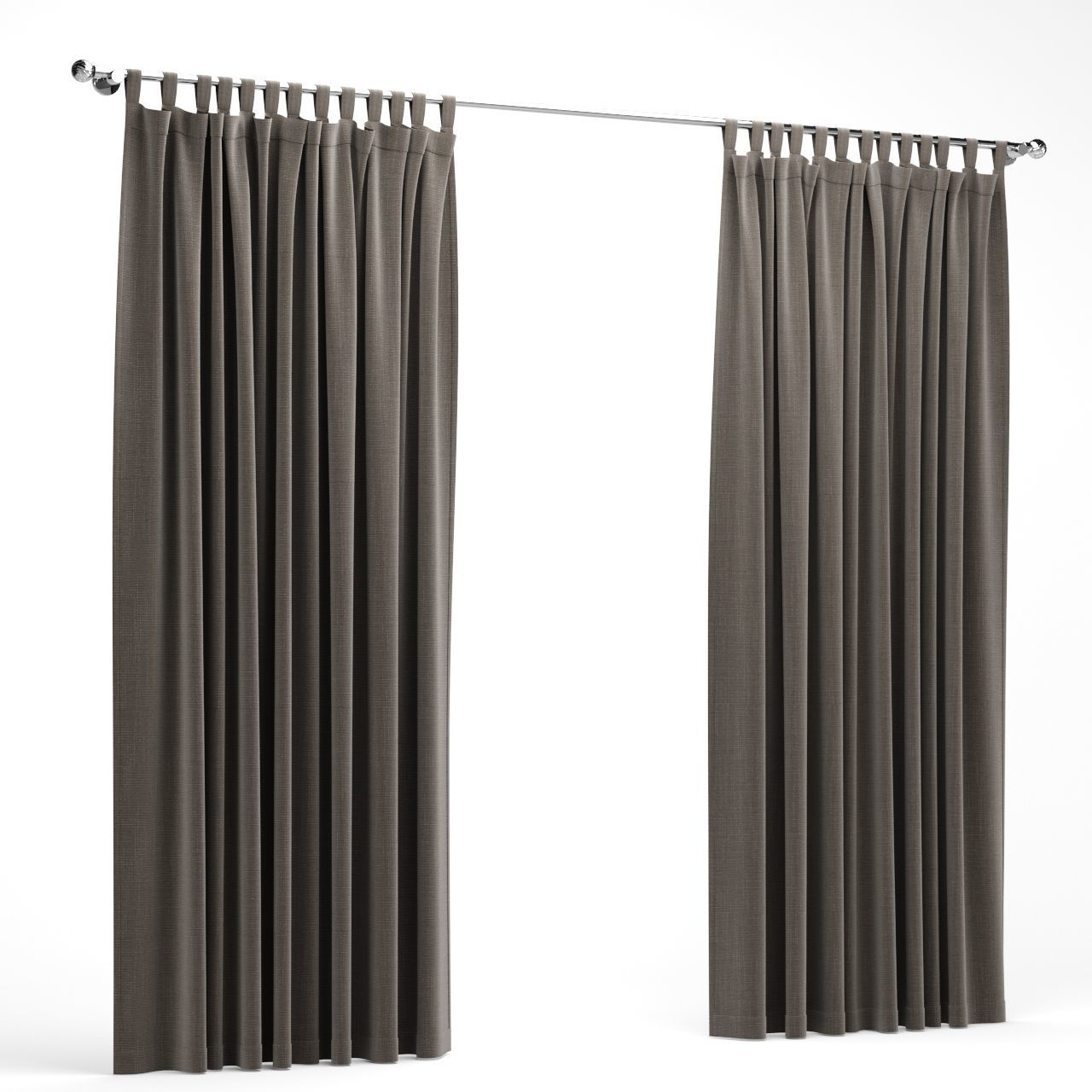 Modern curtain Low-poly 3D model_1