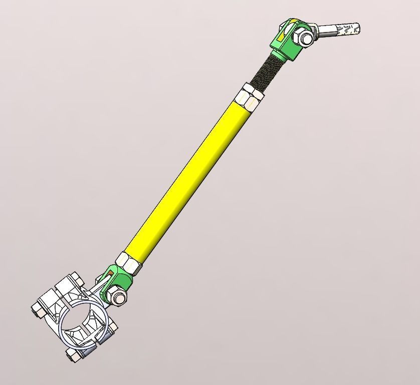 Strut pipe wrench with handle 3D model