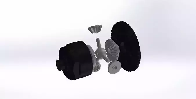 Tamiya TT-01 E Differential Set Rear Front 3D print model