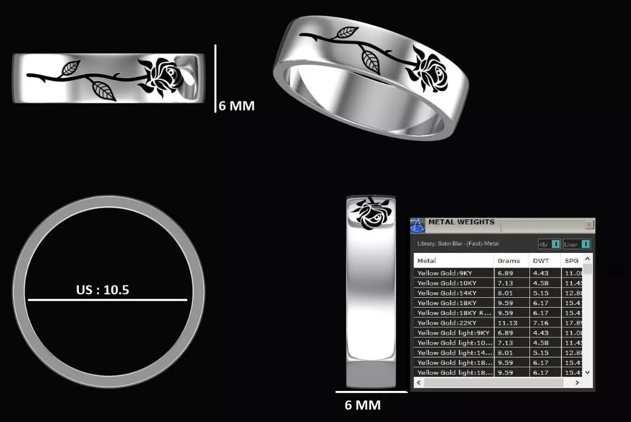 rose signet band ring 3D print model