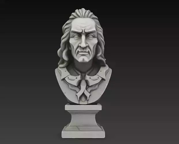 Ancient Noble Warrior Bust Statue 3D Model