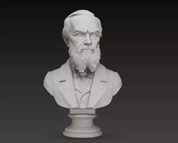 Victorian Gentleman Bust Statue 3D Model