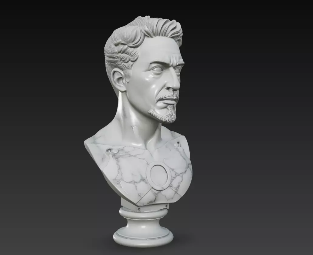 Heroic Male Bust Marble Sculpture 3D Model 3D print model
