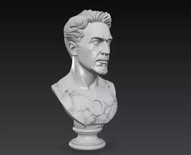 Heroic Male Bust Marble Sculpture 3D Model