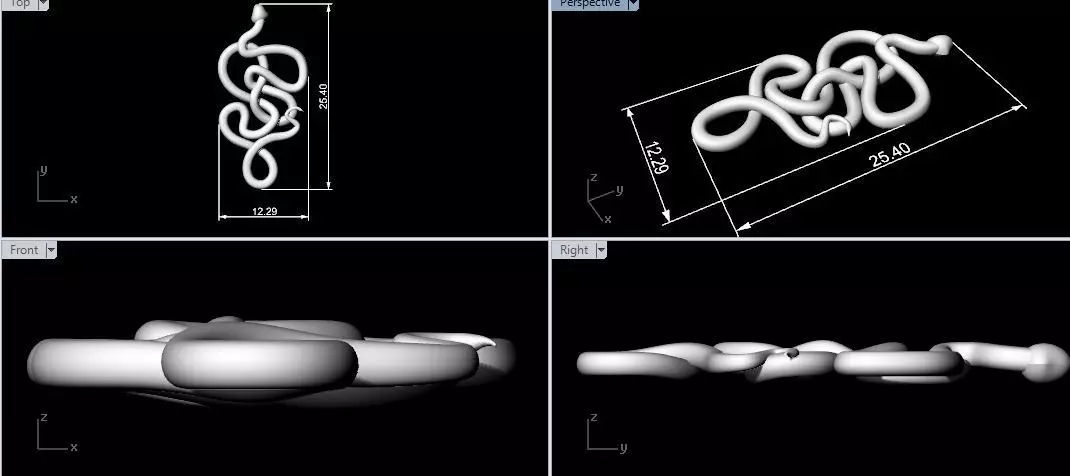 snake pendant 3D print model