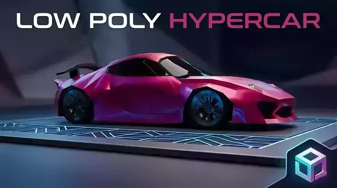 Low-poly Sports car 03 Game Ready vehicle OBJ FBX
