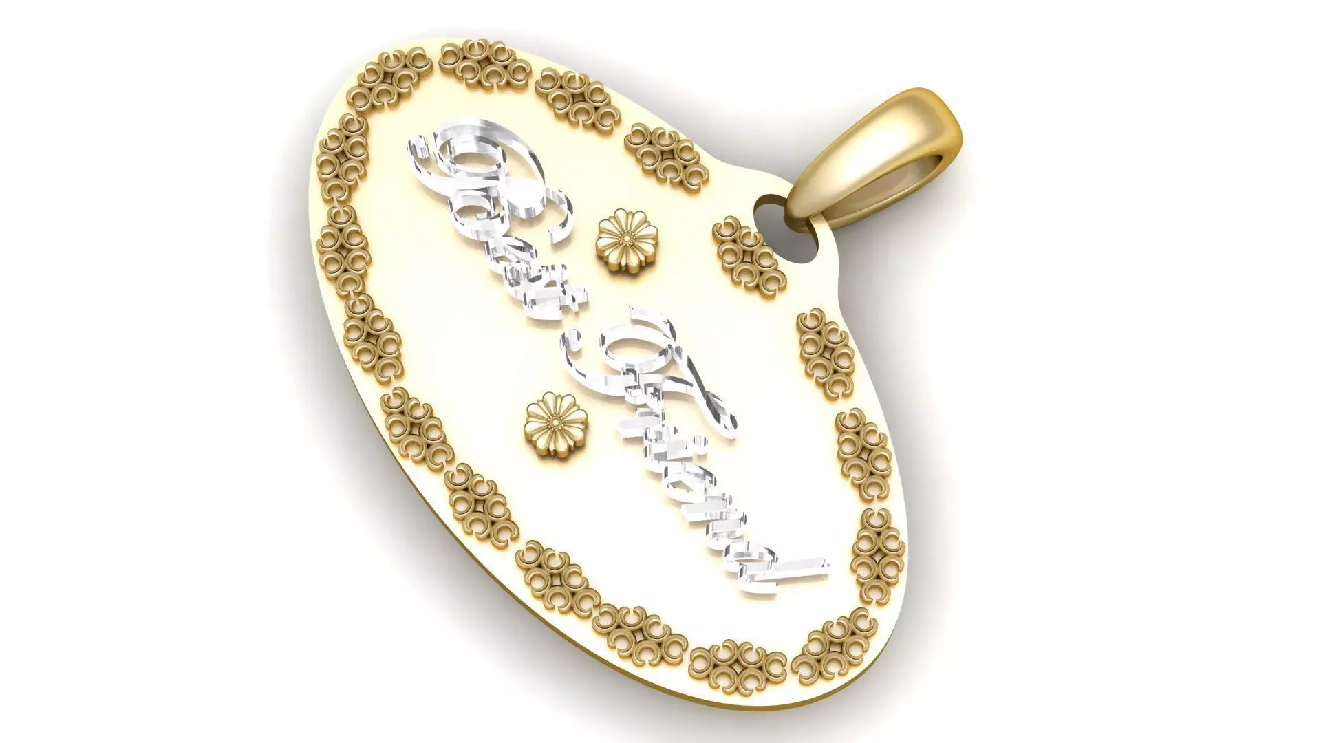 The Forever Bond Silver Floral Best Friend Medallion 3D print model