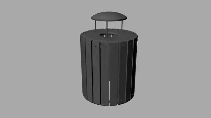 Low poly trash can