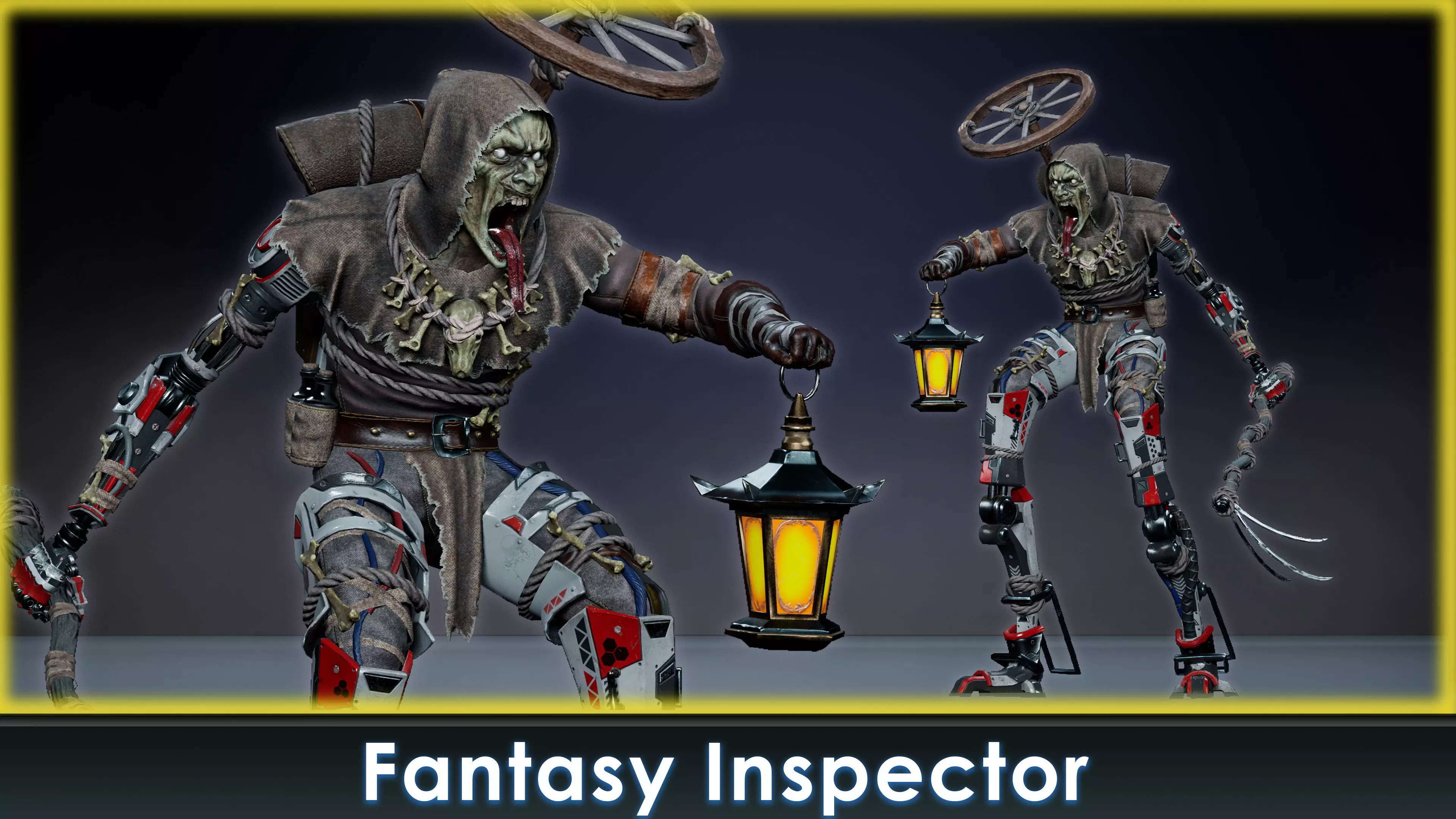 Fantasy Cyborg - Inspector Low-poly 3D model