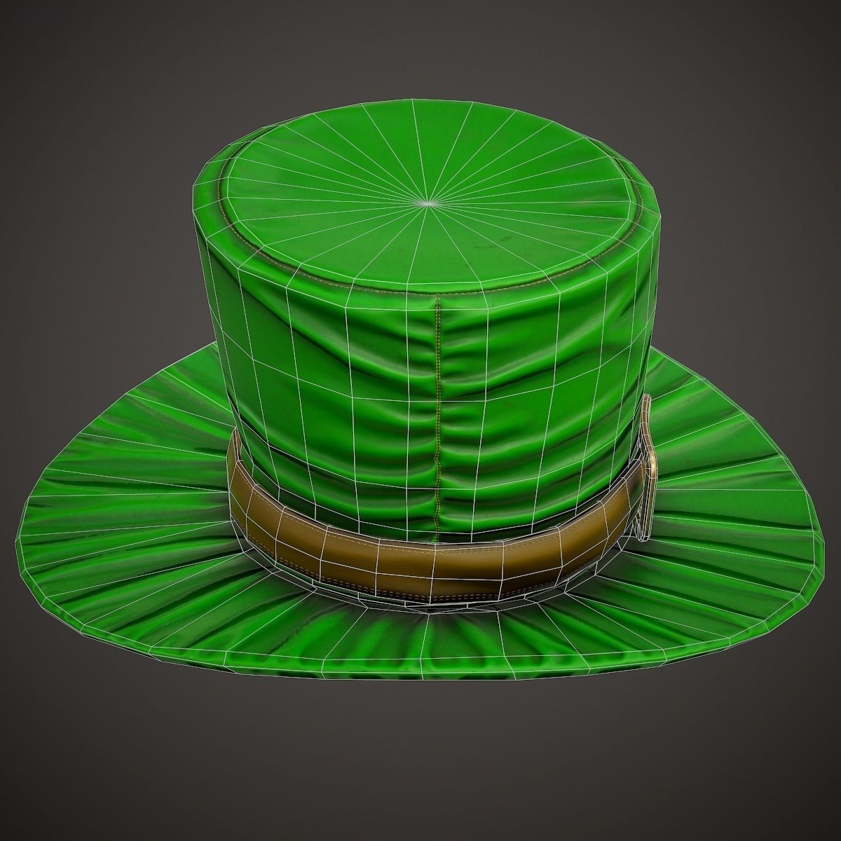 Leprechaun hat PBR Game-Ready Low-poly 3D model_4