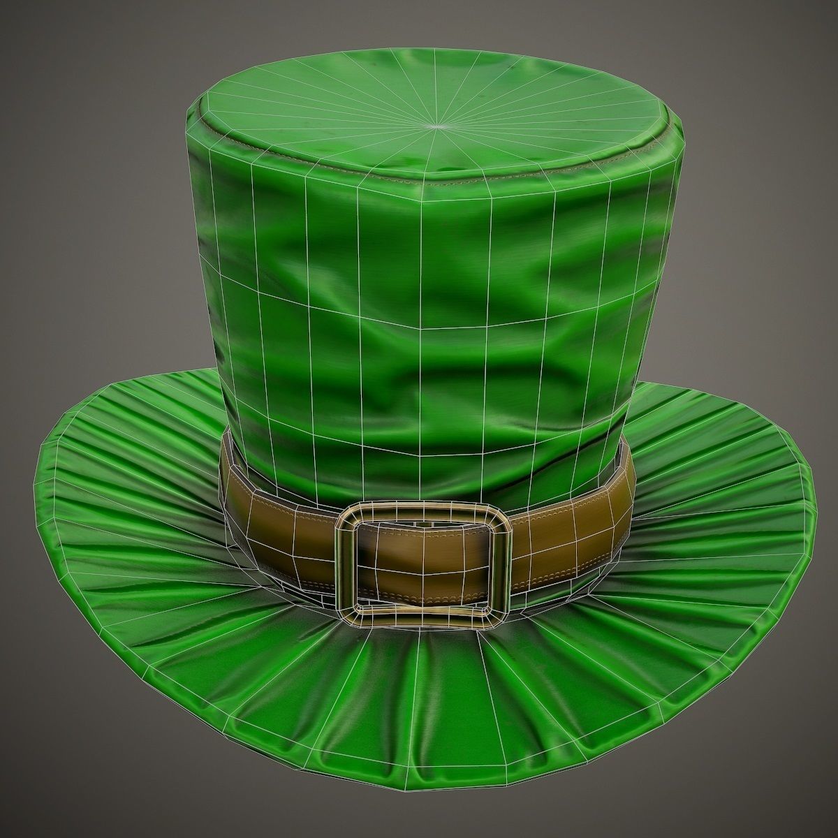 Leprechaun hat PBR Game-Ready Low-poly 3D model_8