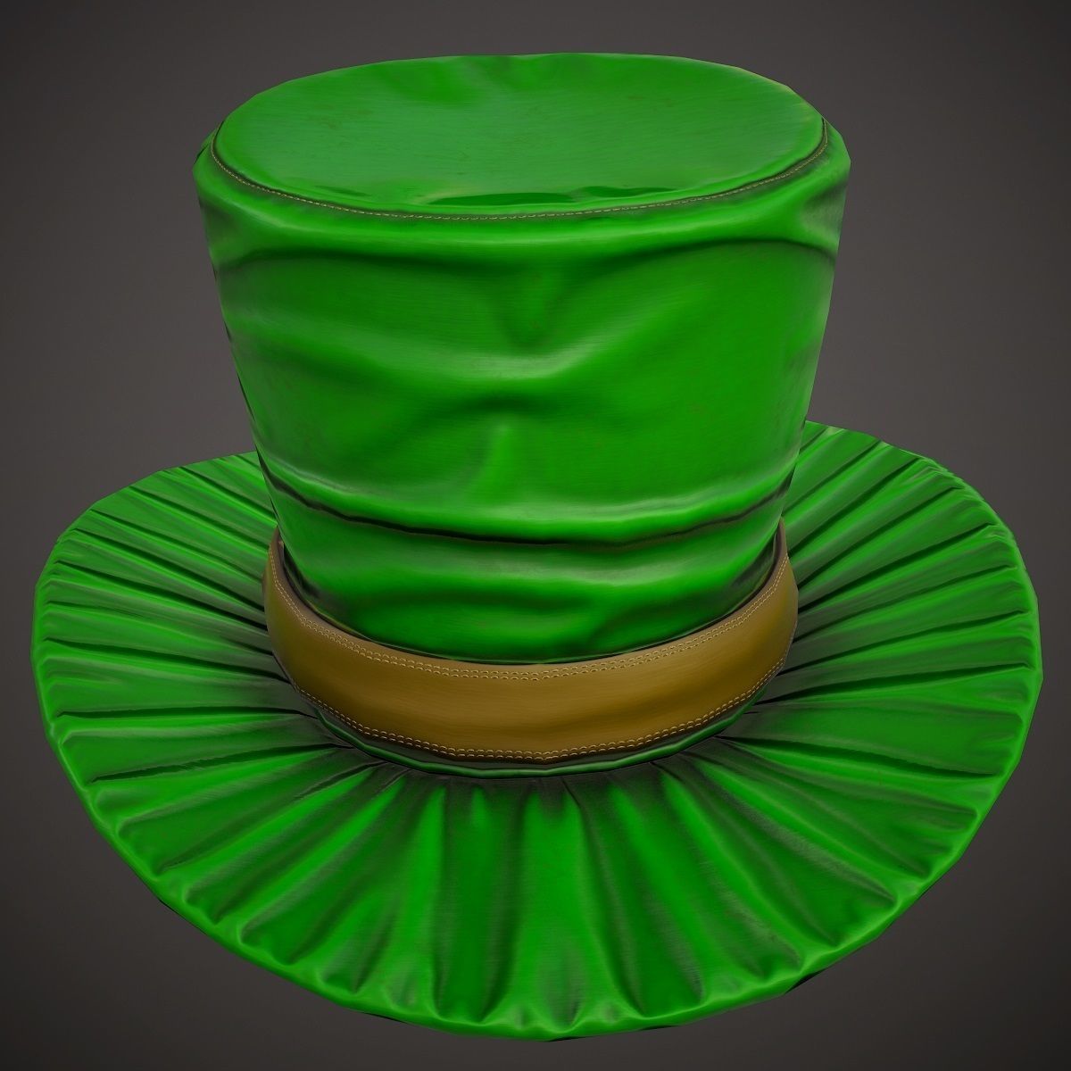 Leprechaun hat PBR Game-Ready Low-poly 3D model_6