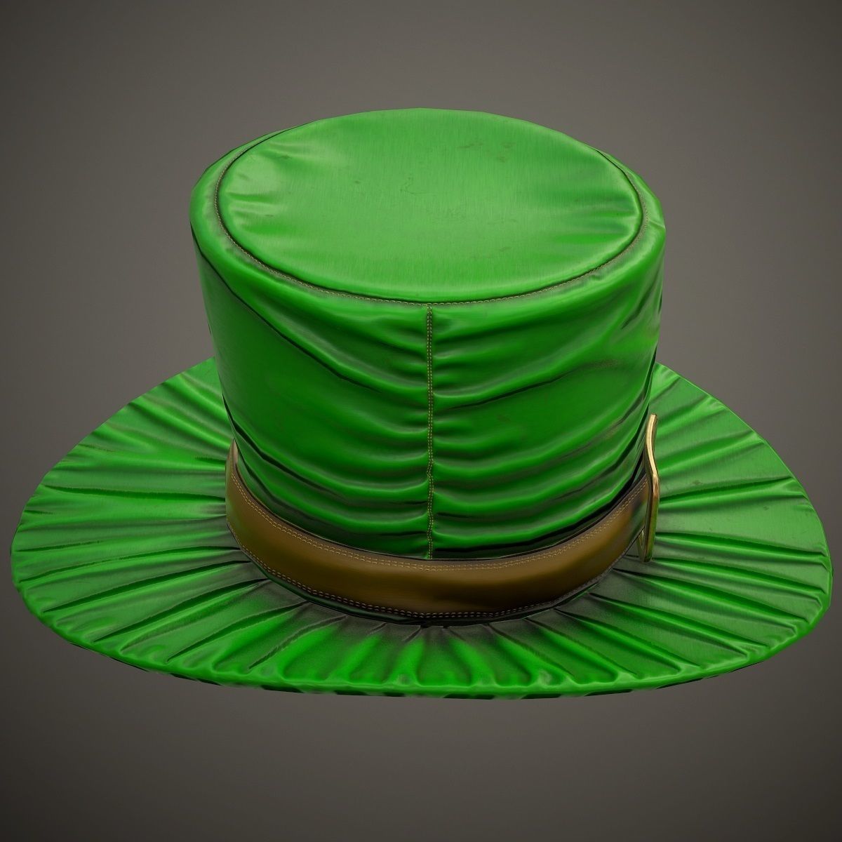 Leprechaun hat PBR Game-Ready Low-poly 3D model_10