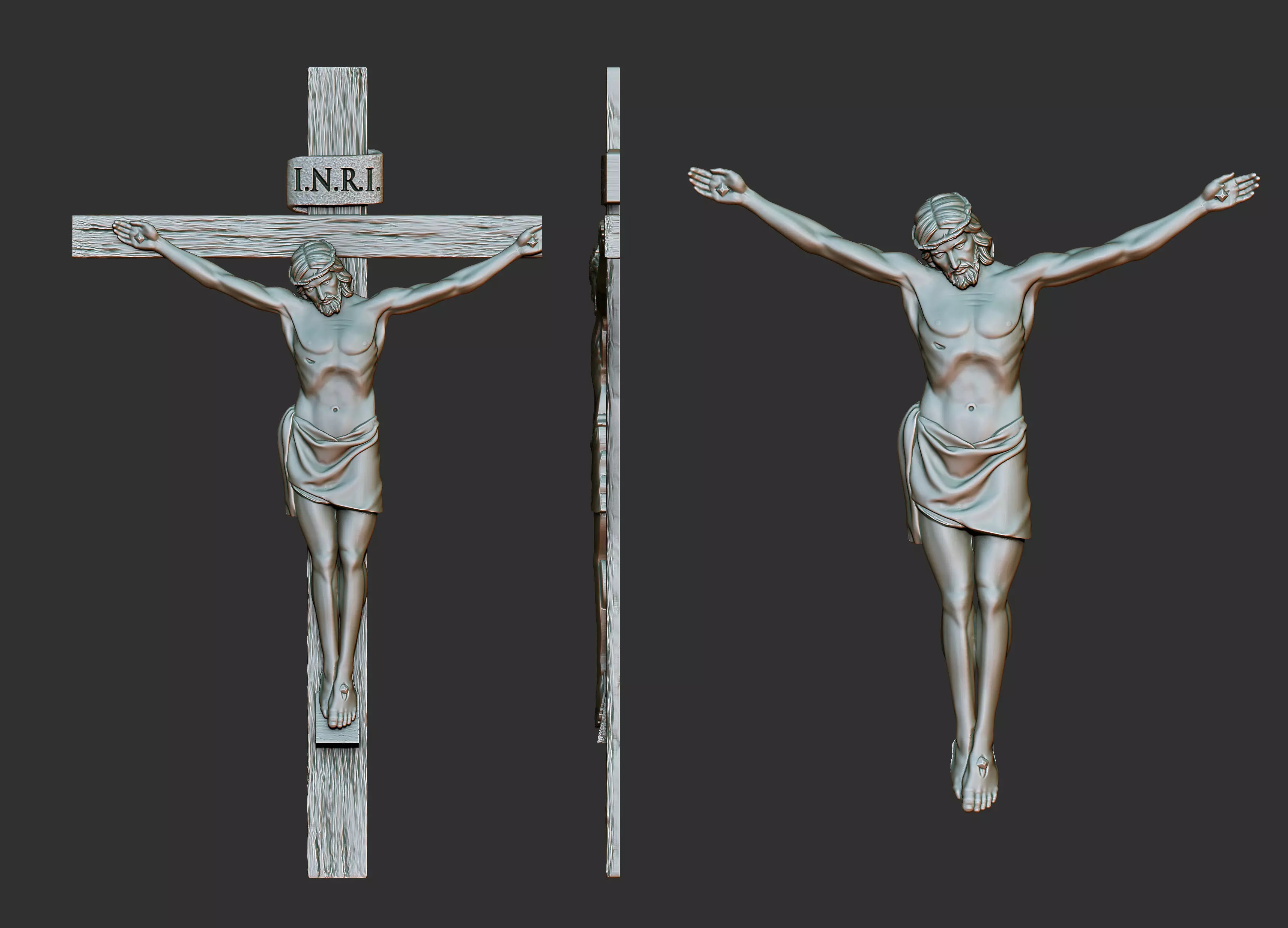 Crucifix Relief 3D print model_0
