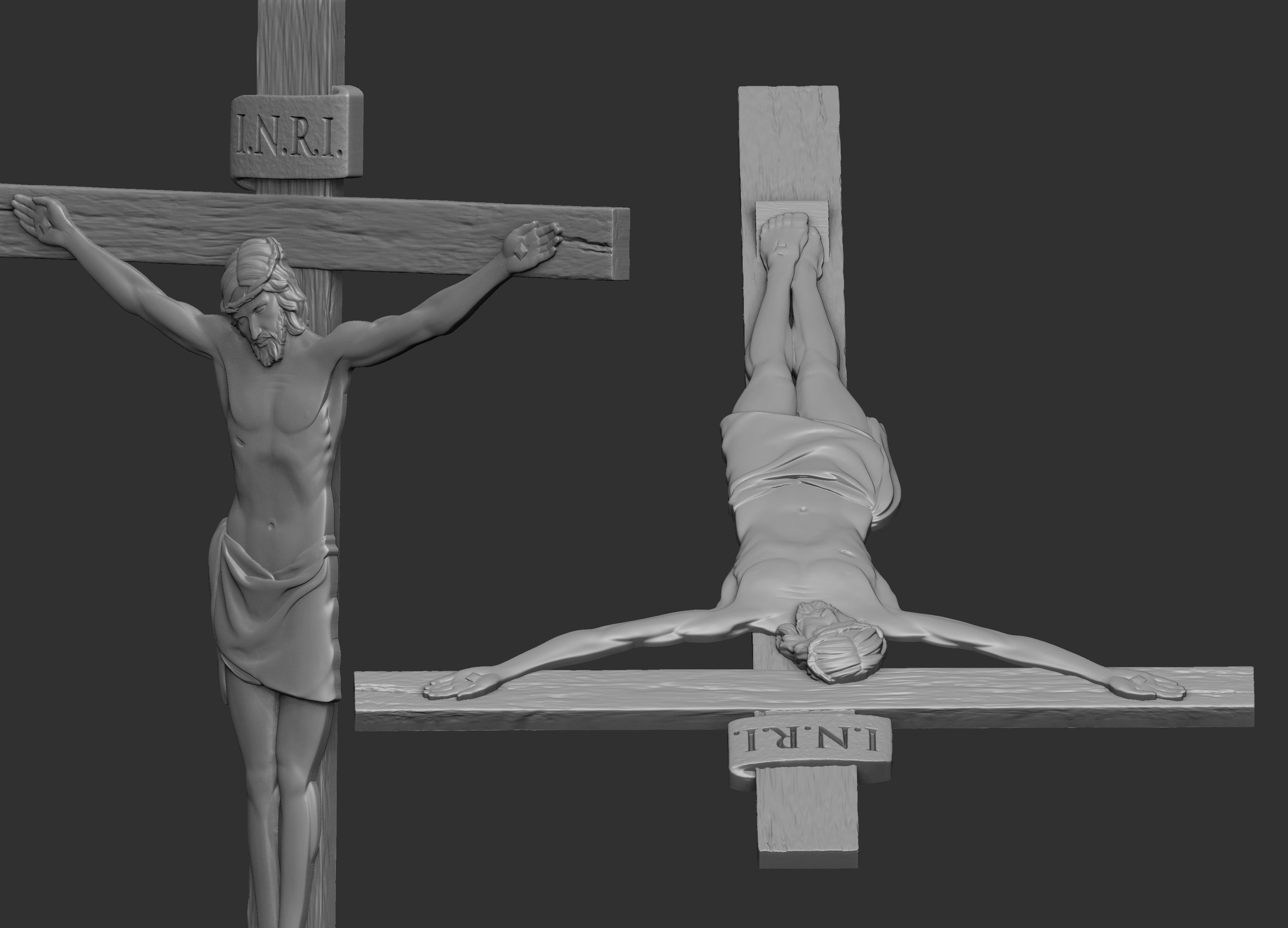 Crucifix Relief 3D print model_2