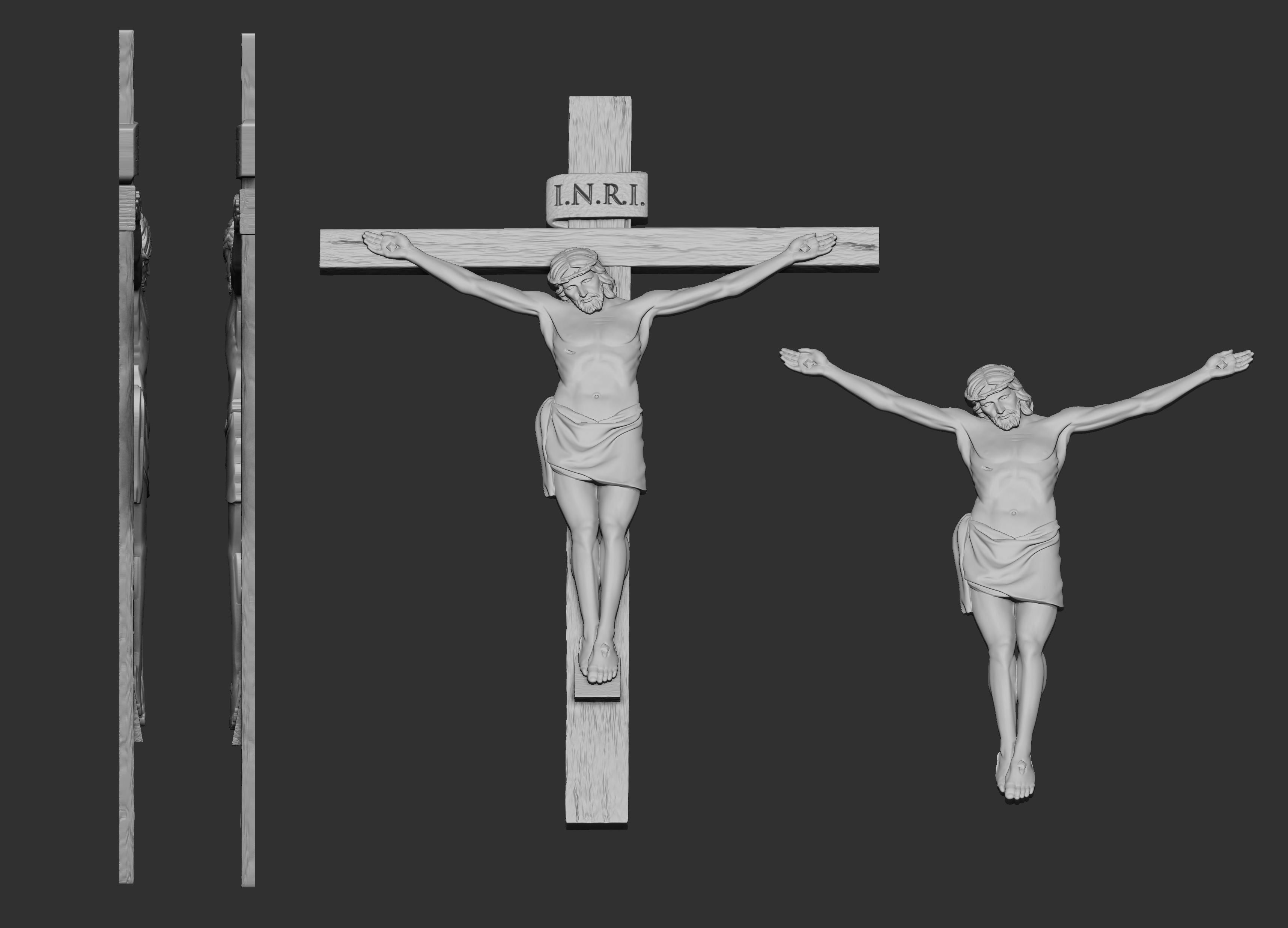 Crucifix Relief 3D print model_1