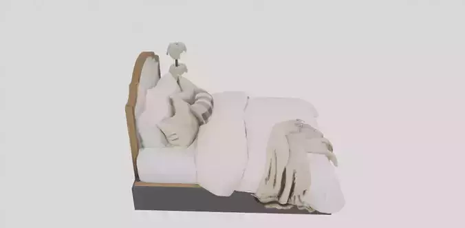 Classic Upholstered Bed - High-Poly Realistic Furniture 3D Model 3D model 7