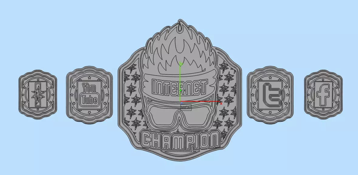 Internet Champion Championship Belt 3D Model 3D print model