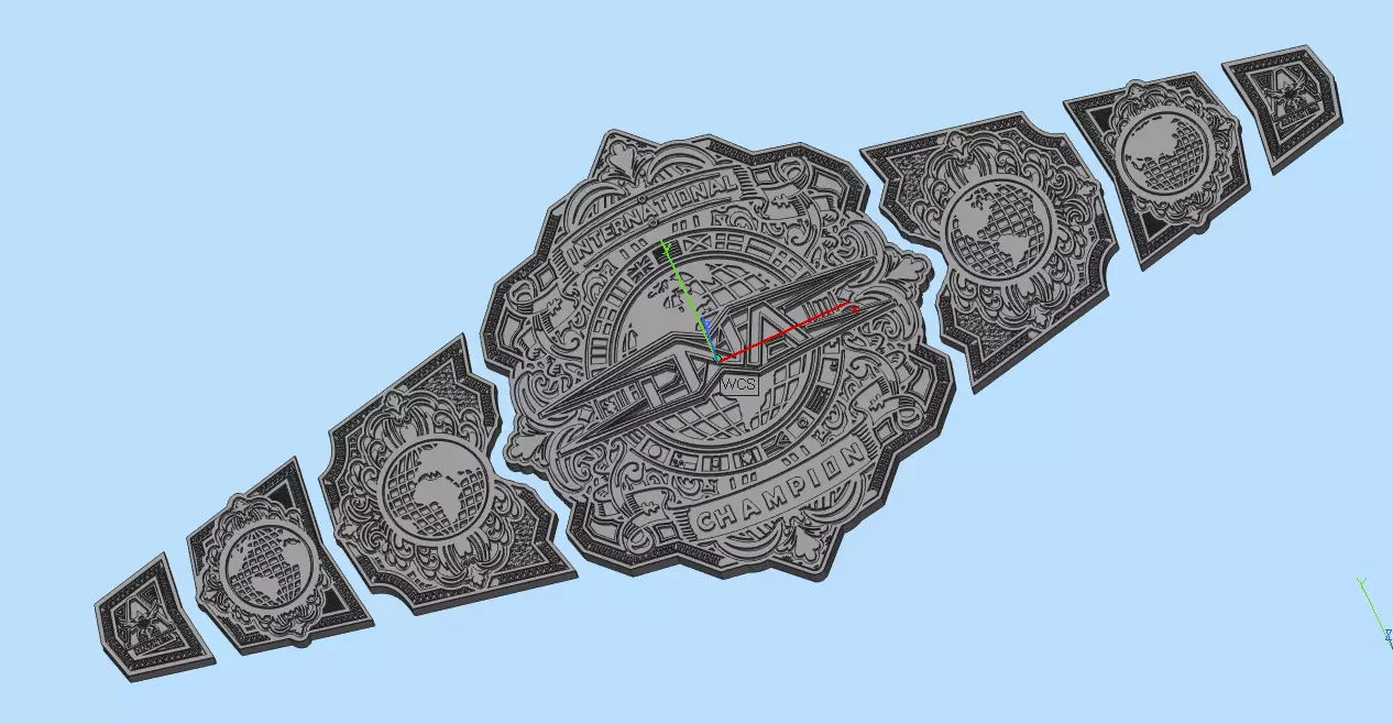 International Champion Wrestling Belt 3D Model 3D print model