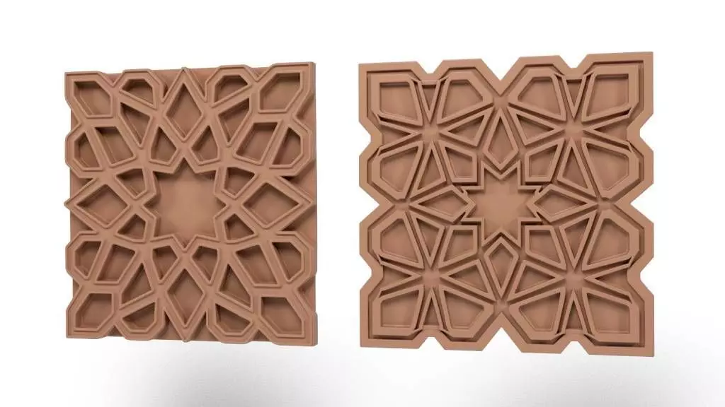 Islamic geometric wall panel 3D print model