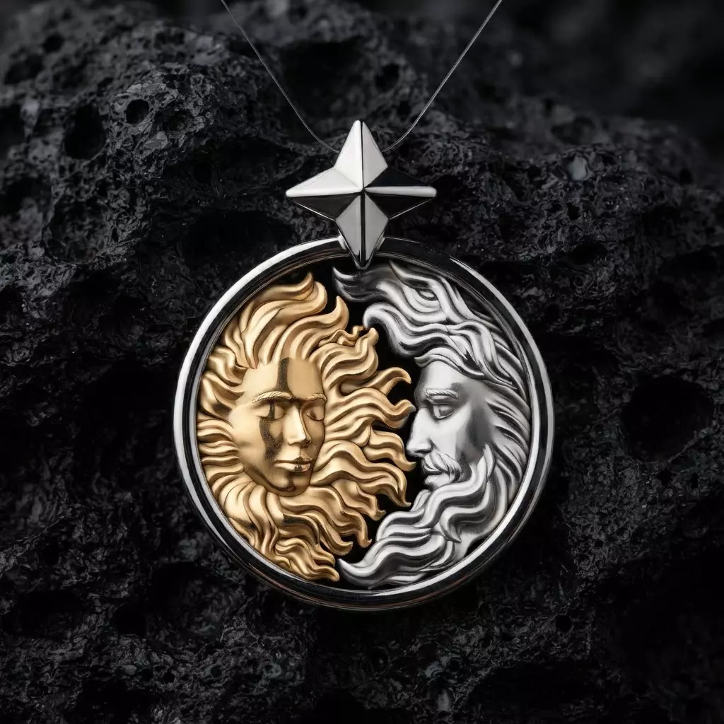 Sun and Moon Pendant 3D print model