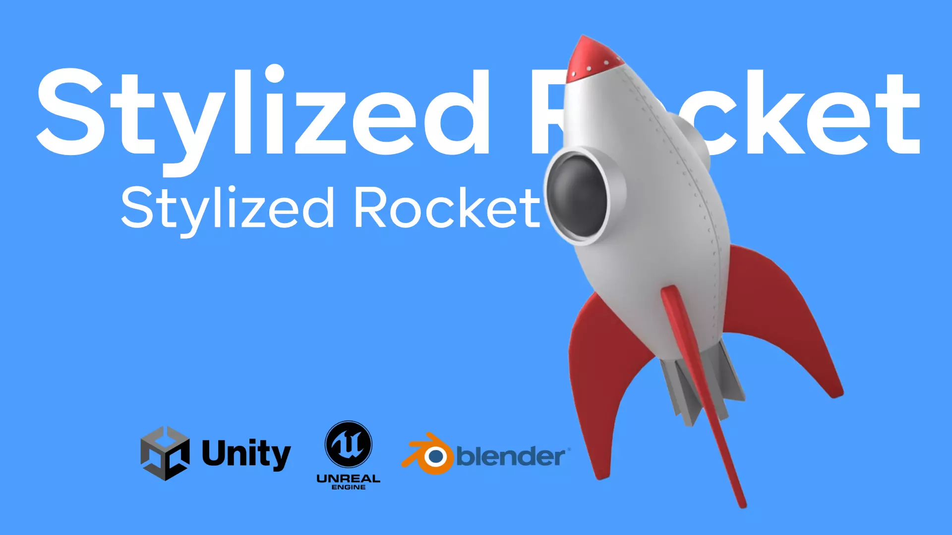 Stylized Rocket Free low-poly 3D model