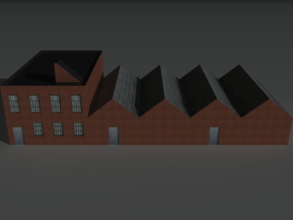 Factory Building 8 Low-poly 3D model_5