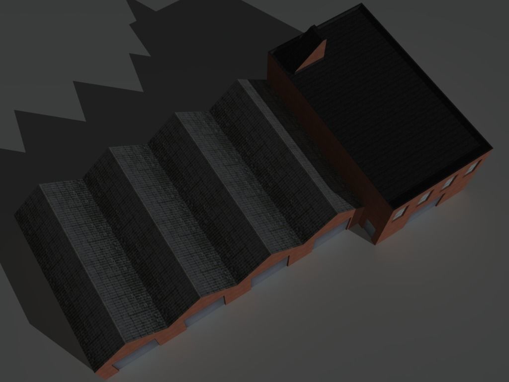 Factory Building 8 Low-poly 3D model_9