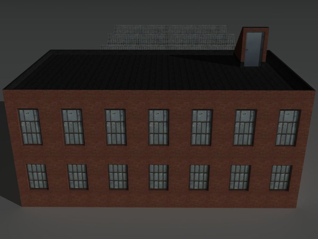 Factory Building 8 Low-poly 3D model_3