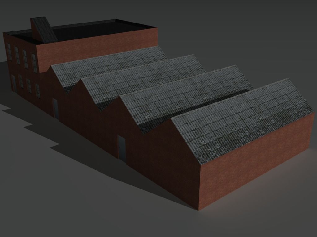 Factory Building 8 Low-poly 3D model_6