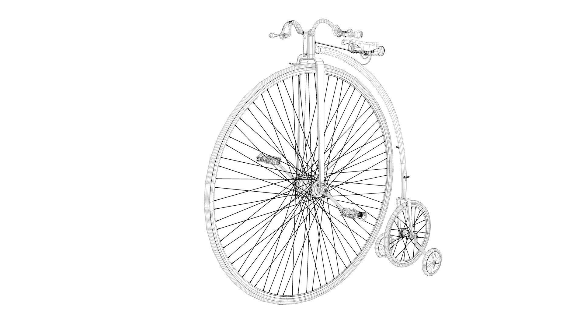 Bicycle - penny farthing  3D model_5