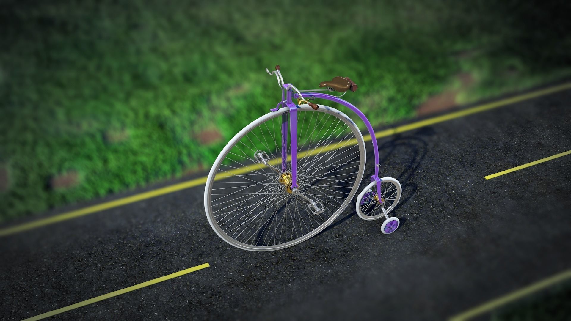 Bicycle - penny farthing  3D model_4