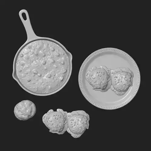 Biscuits and Gravy Breakfast 3D print model 3