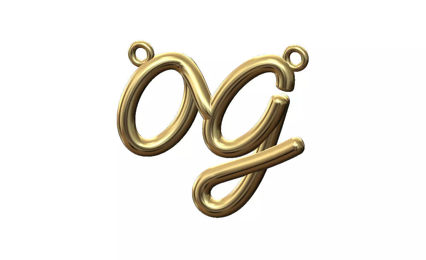 OG name 3d letters wire pendant and charm 3D print model