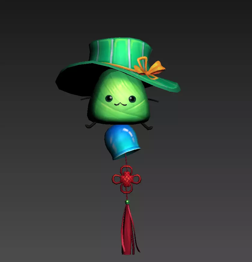 Zongzi bell pendant Low-poly 3D model