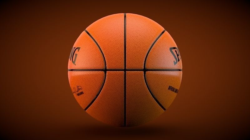 Spalding Official NBA Ball 3D model_1
