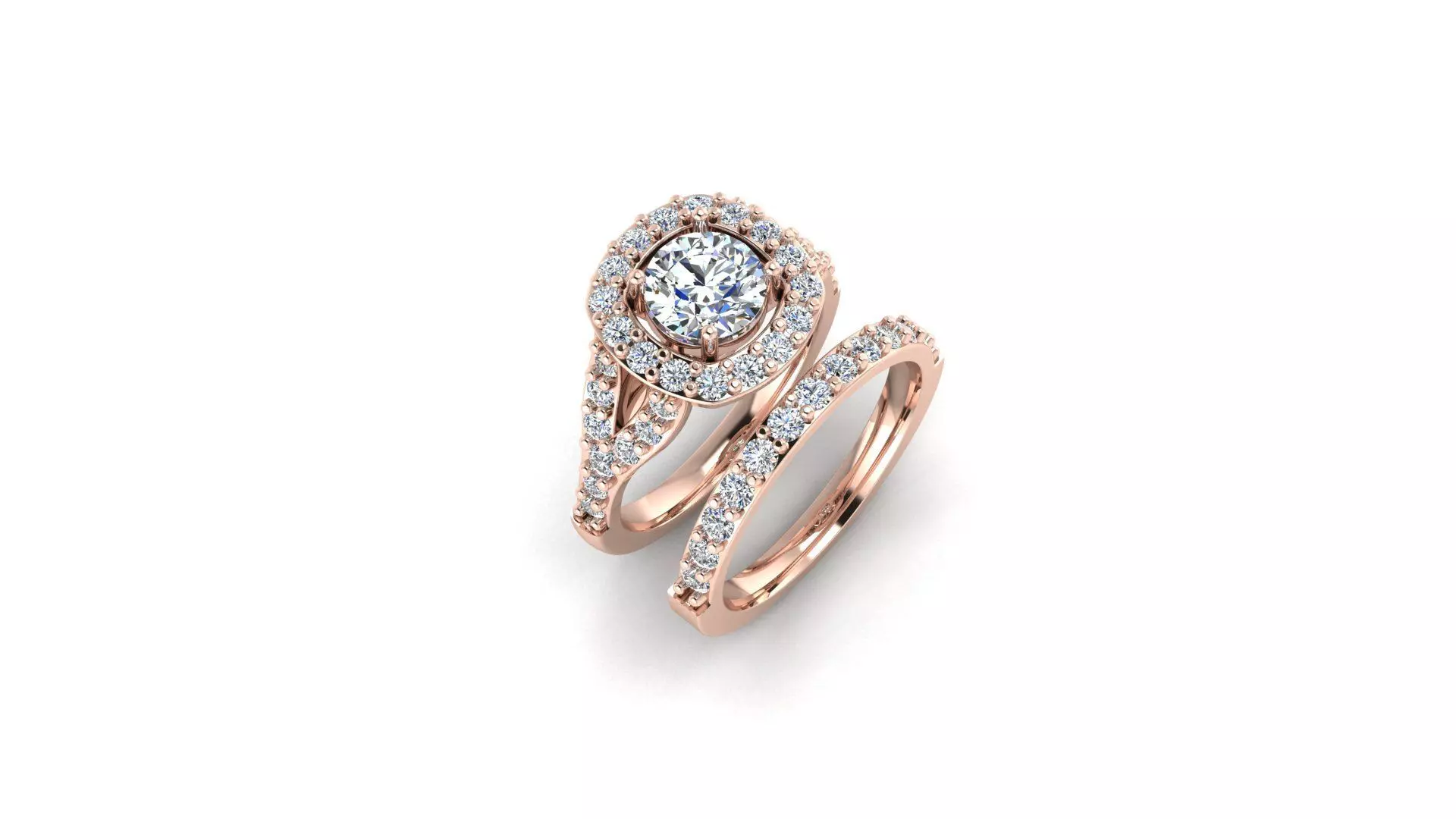 Engagement duo ring 3D print model
