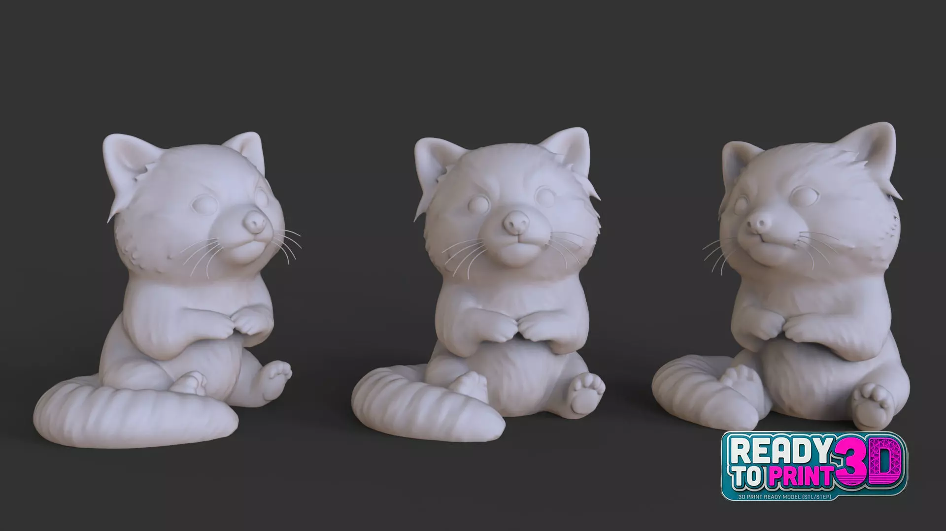 Cute Red Panda 3D Print Ready STL Model 3D print model