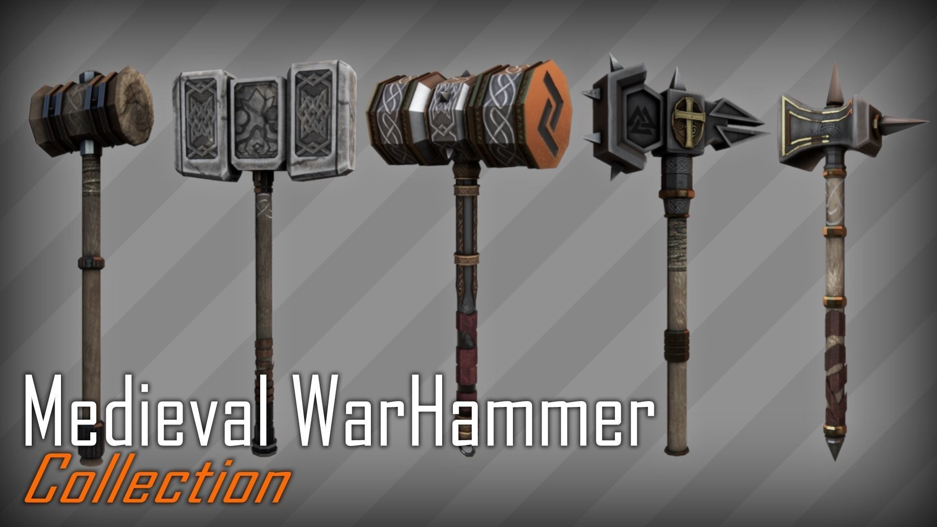Medieval Warhammer Collection 01 Low-poly 3D model_0