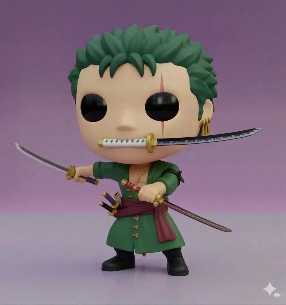 Roronoa Zoro Chibi Figure STL File 3D print model
