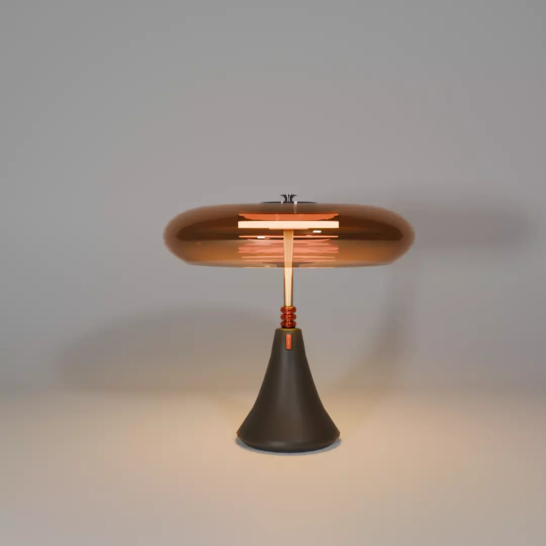 Mid Century Modern Table Lamp 02 Low-poly 3D model