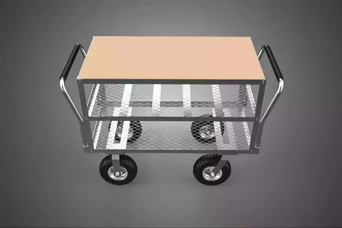 DISH TRANSPORT KITCHEN FOOD RESTAURANT ROLLING TRAY TROLLEY CART 3D model