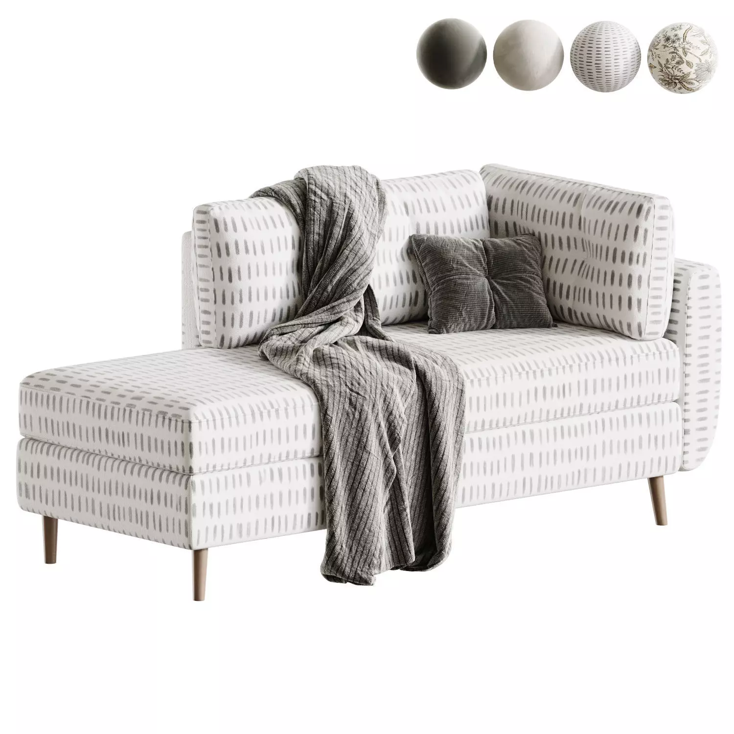 Norfolk Velour Daybed 3D model