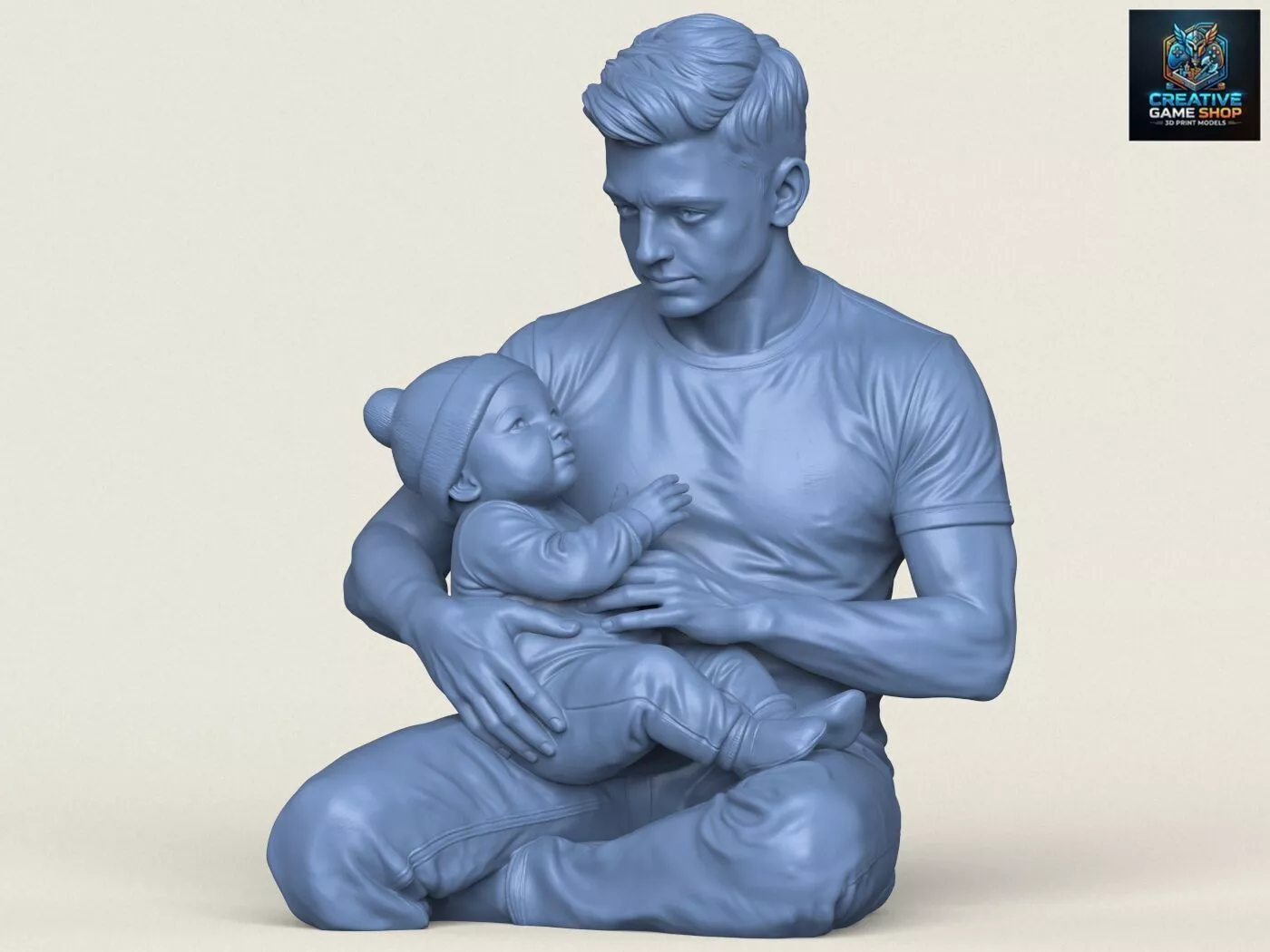 Father Son Statue 3D print model