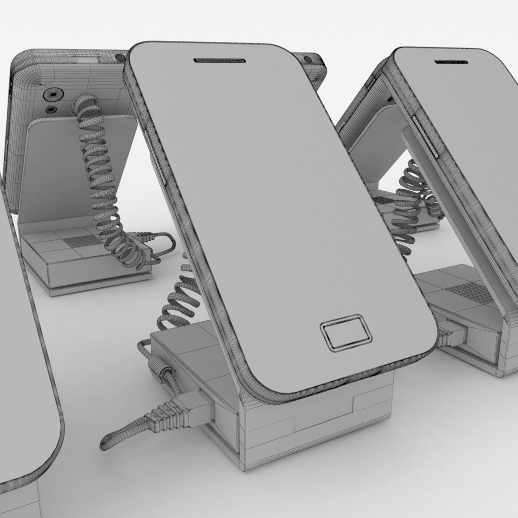 Smart phone on shop stand or cradle 3D model_6