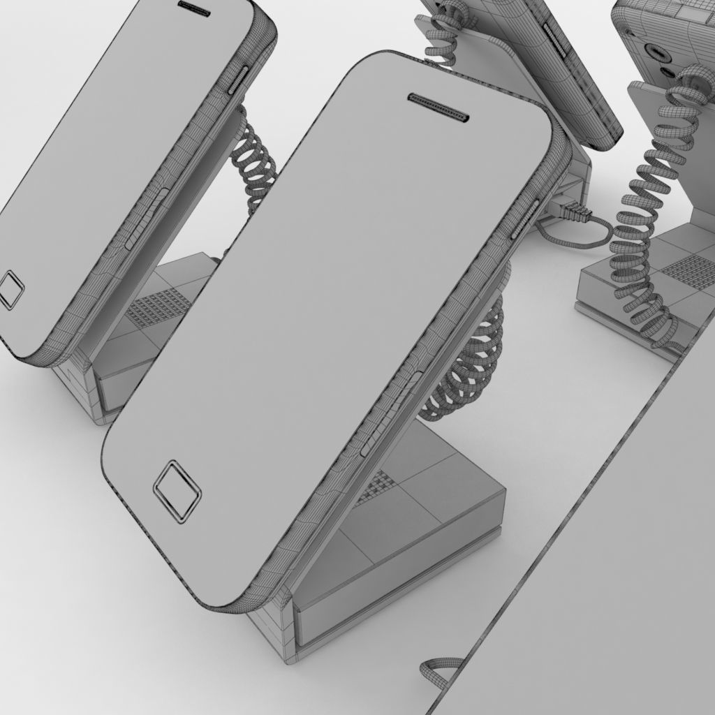 Smart phone on shop stand or cradle 3D model_5