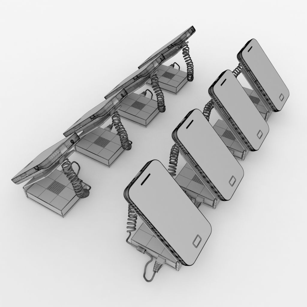 Smart phone on shop stand or cradle 3D model_7