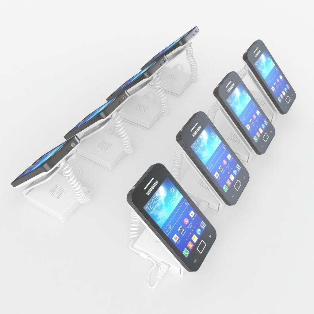Smart phone on shop stand or cradle 3D model_2
